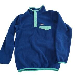 Patagonia Synchilla snap t sweater pullover boys L size 12 blue 6905